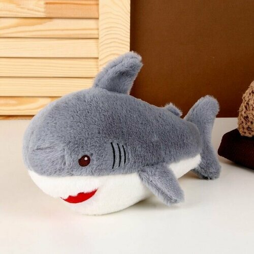 Мягкая игрушка Акула 25 см цвет серый 833₽