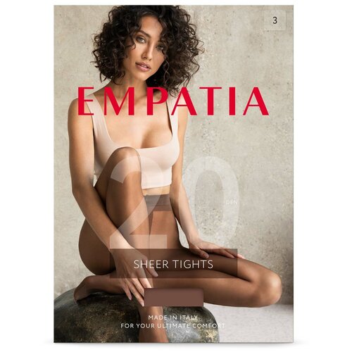 фото Колготки empatia, 20 den, с ластовицей, размер 2, бежевый