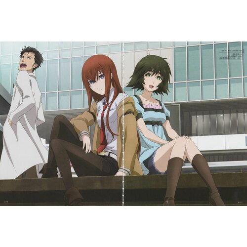 Врата Штейна постер аниме 20 на 30 см, шнур-подвес в подарок