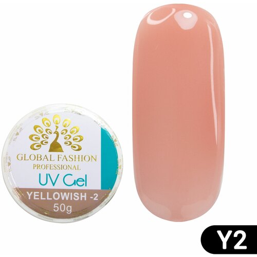 Global Fashion Камуфлирующий гель для наращивания и моделирования ногтей Yellowish-2, 50 гр global fashion гель yellowish однофазный камуфлирующий для наращивания yellowish 6