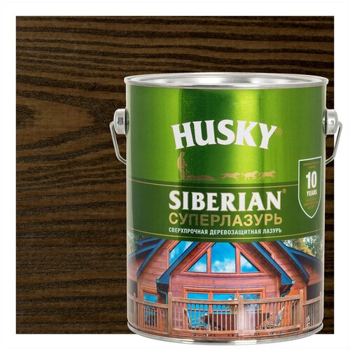 Лазурь для дерева Husky Siberian Суперлазурь цвет палисандр 2.7 л