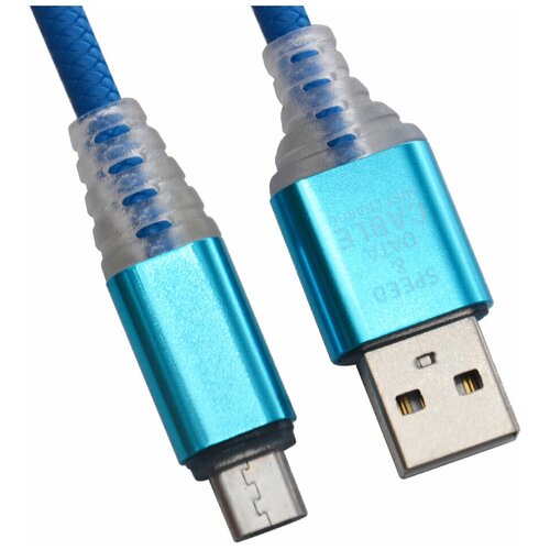 USB кабель LP Micro USB Змея LED TPE (синий/блистер) usb кабель lp type c змея led tpe оранжевый блистер