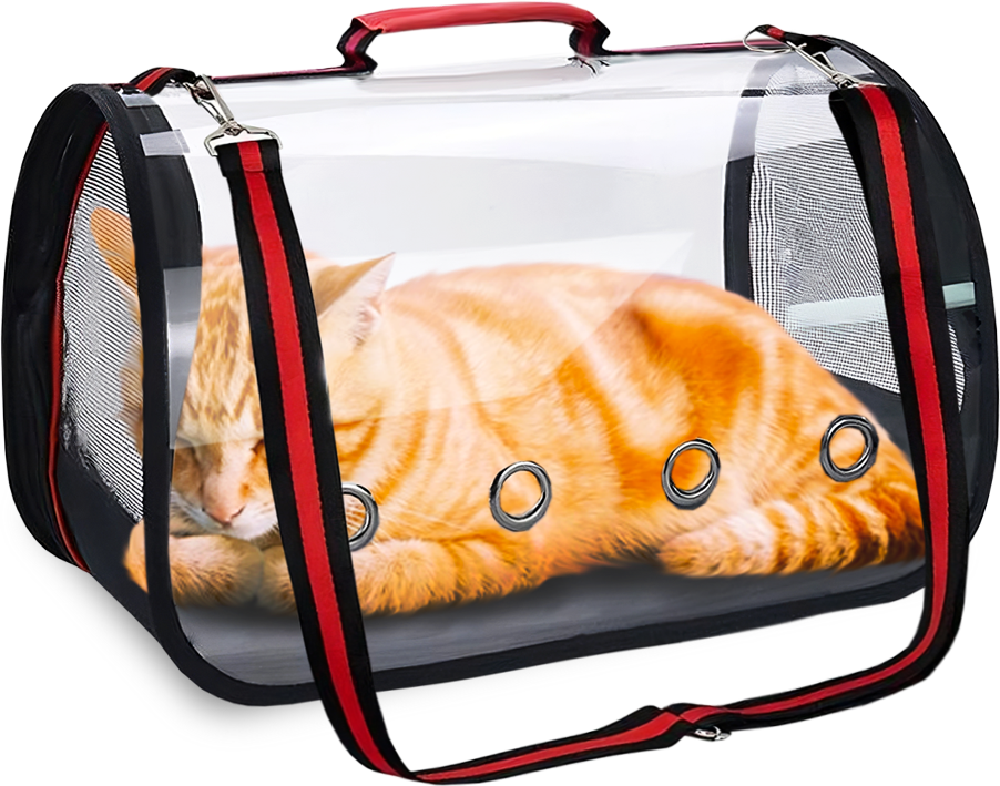 Переноска для кошек Solmax в поездку, сумка для животных, прозрачная - фотография № 7