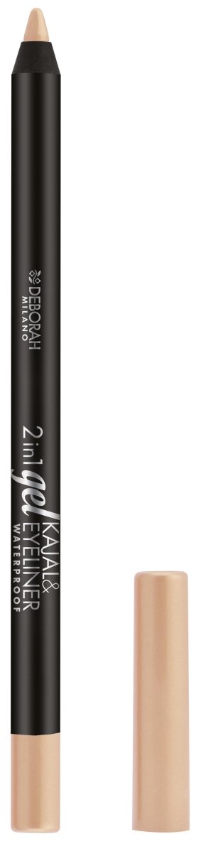 DEBORAH MILANO Карандаш для век гелевый 2 in 1 Gel Kajal & Eyeliner Pencil, 1,4 г, 06 Сливочный
