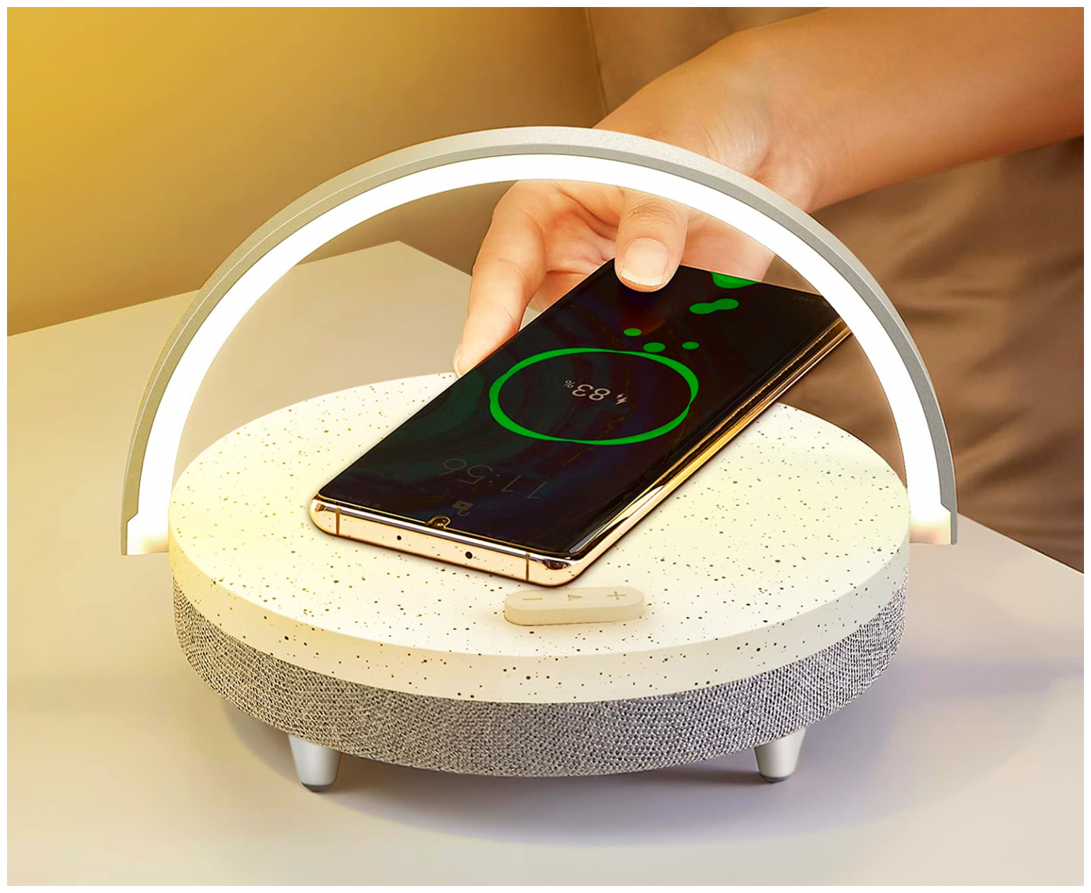 Колонка с функцией беспроводной зарядки Xiaomi Ezvalo Wireless Charging Music Desk Lamp Marble (LYYD01) - фото №4
