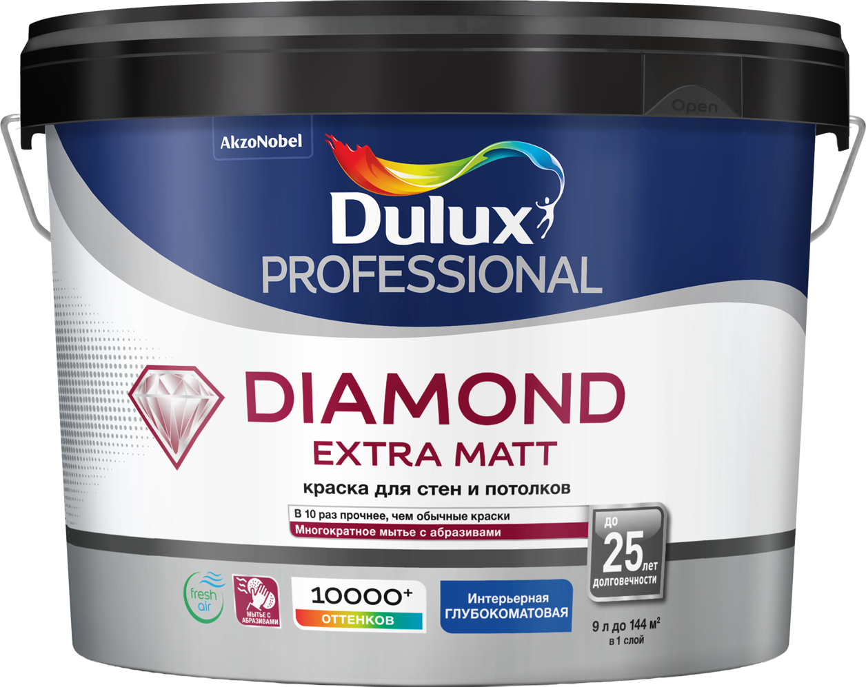 Краска DULUX PROFESSIONAL DIAMOND EXTRA MATT BW глубокоматовая 9 л (NEW)