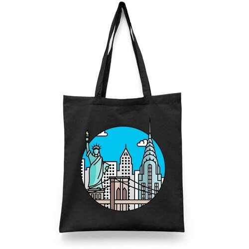 фото Сумка-шоппер унисекс каждому своё "нью-йорк/new york/usa/сша" черная