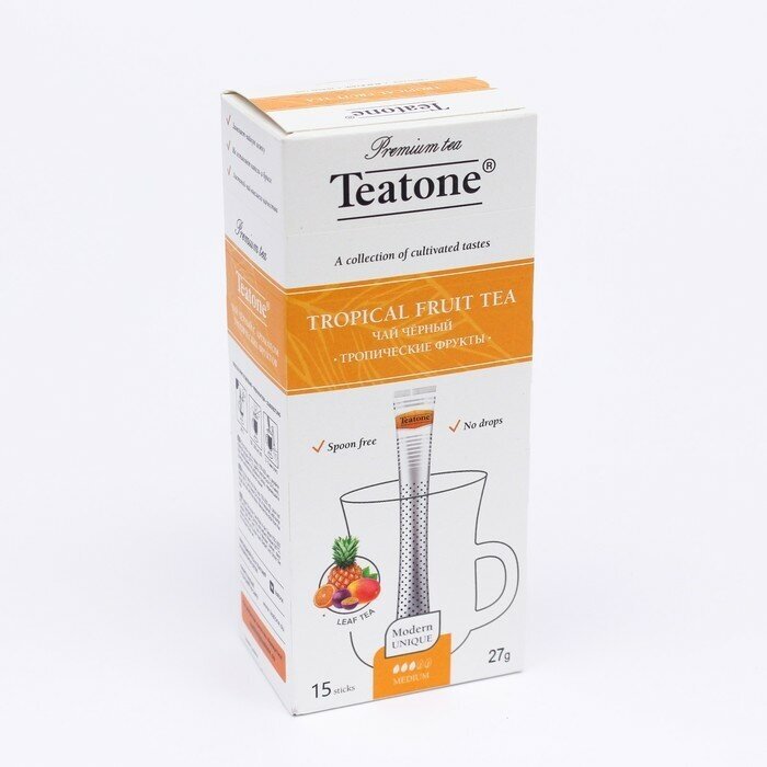 Чай чёрный Teatone с ароматом Тропических фруктов, 15х1,8 г - фотография № 4
