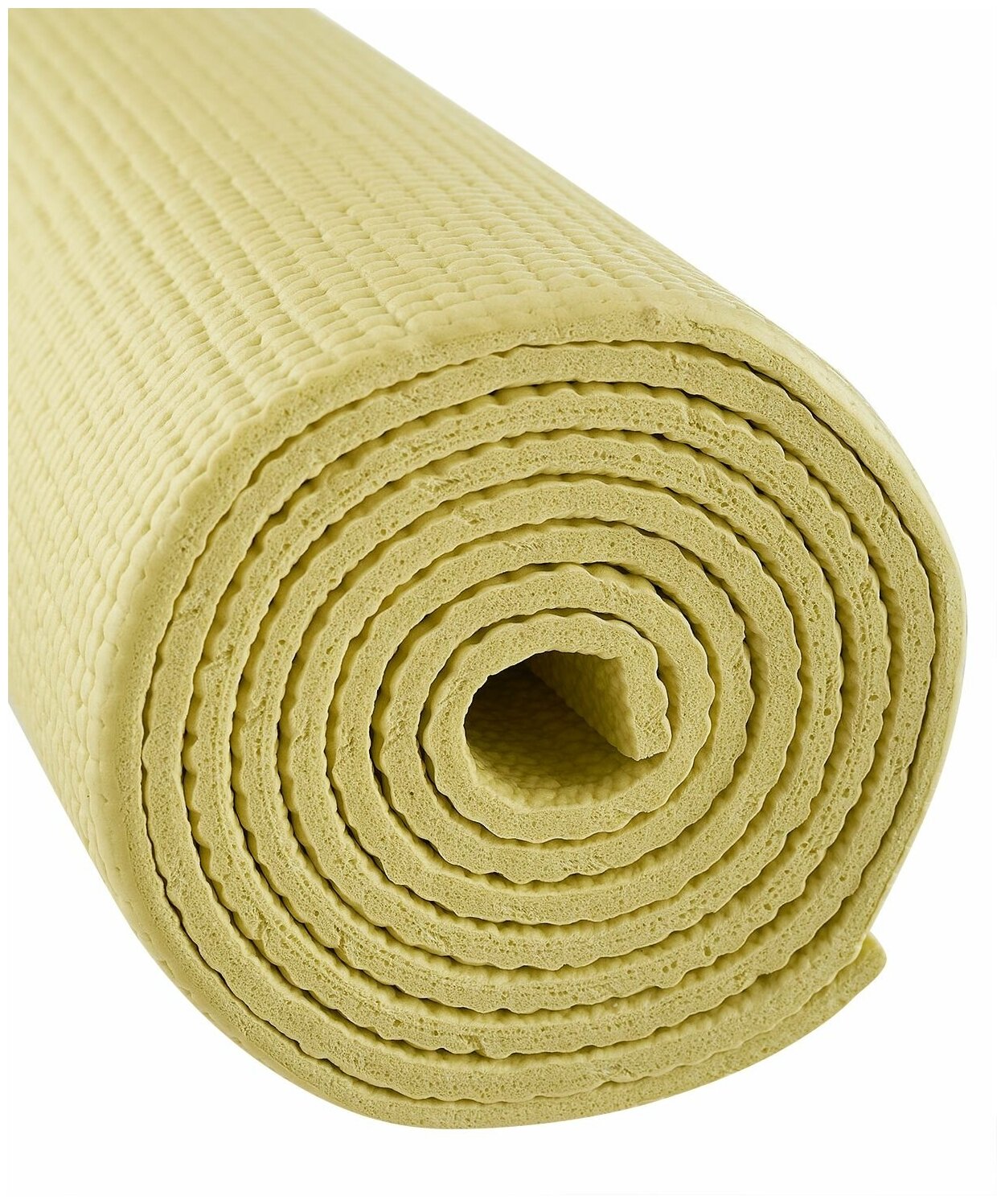 Коврик для йоги и фитнеса Core FM-101 173x61, PVC, желтый пастель, 0,6 см