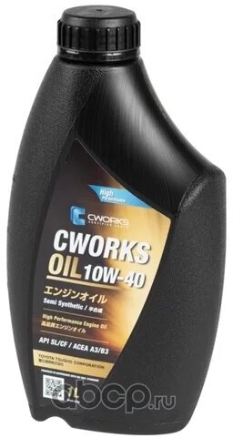 Синтетическое моторное масло CWORKS 10W-40 A3/B3, 1 л, 1 шт.