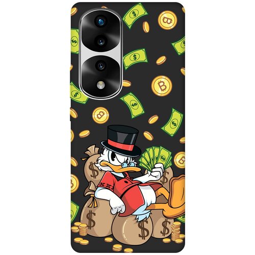 Матовый чехол Rich Scrooge для Honor 70 Pro / Honor 70 Pro+ / Хонор 70 / 70 Про Плюс с 3D эффектом черный матовый чехол lovely fingerprints w для honor 70 pro honor 70 pro хонор 70 70 про плюс с 3d эффектом черный