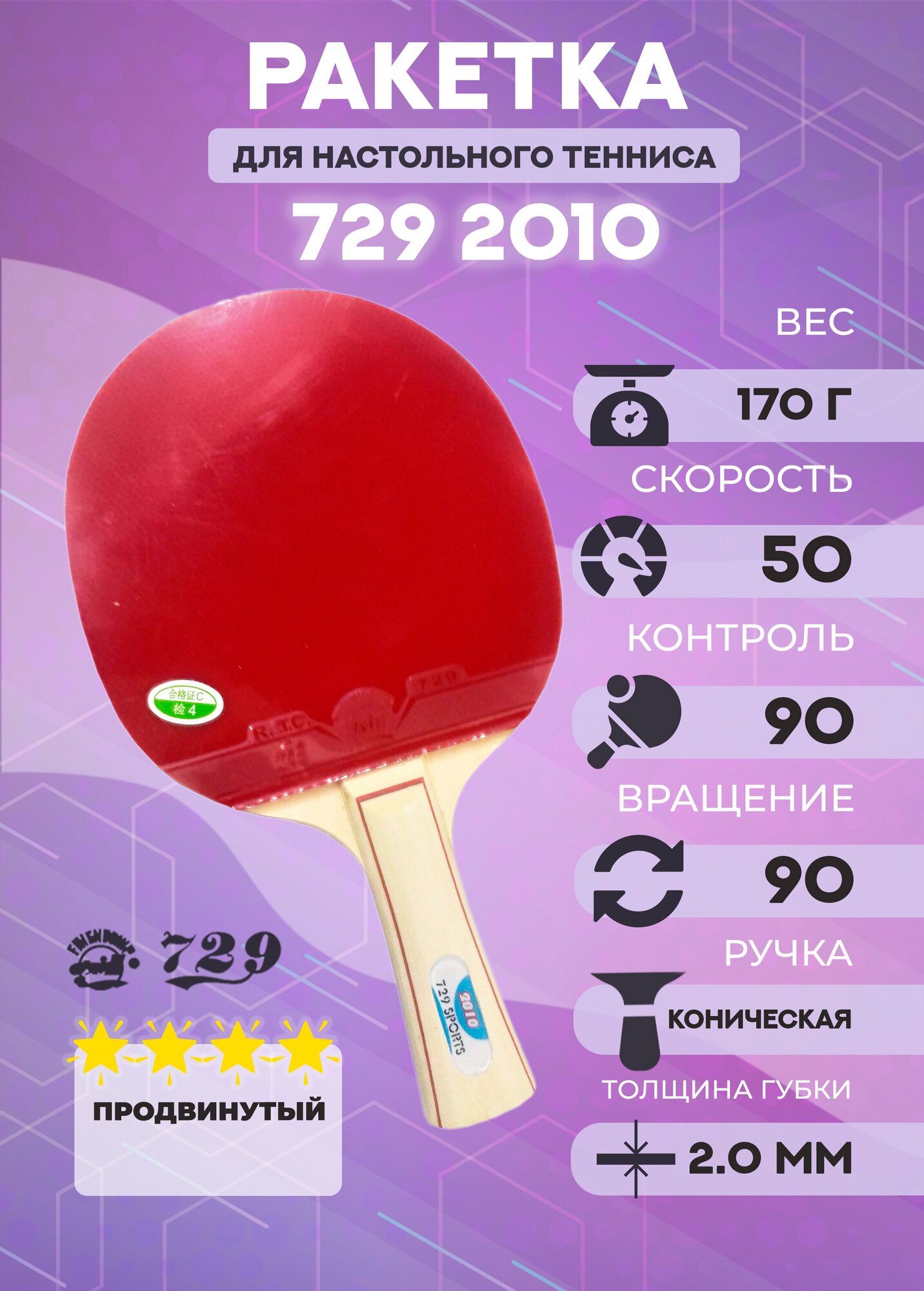 Ракетка для настольного тенниса Friendship 729 2010