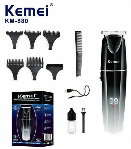 Мощная Беспроводная Машинка для стрижки волос для мужчин, триммер для бороды, аккумуляторная для Kemei KM-880