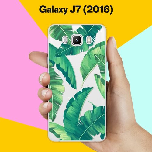 Силиконовый чехол на Samsung Galaxy J7 (2016) Пальмы / для Самсунг Галакси Джей 7 (2016) матовый силиконовый чехол бургеры графика черная на samsung galaxy j7 2016 самсунг галакси джей 7 2016