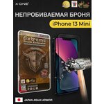 Защитная противоударная бронепленка для iPhone 13 Mini X-ONE Extreme Shock Eliminator Coverage 3-го поколения на весь экран - изображение