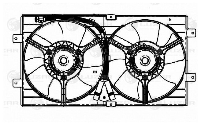 Э вентилятор охл. для а м Chery Amulet (A15) (03-) (2 вент.) (с кожухом) Luzar LFK 3001