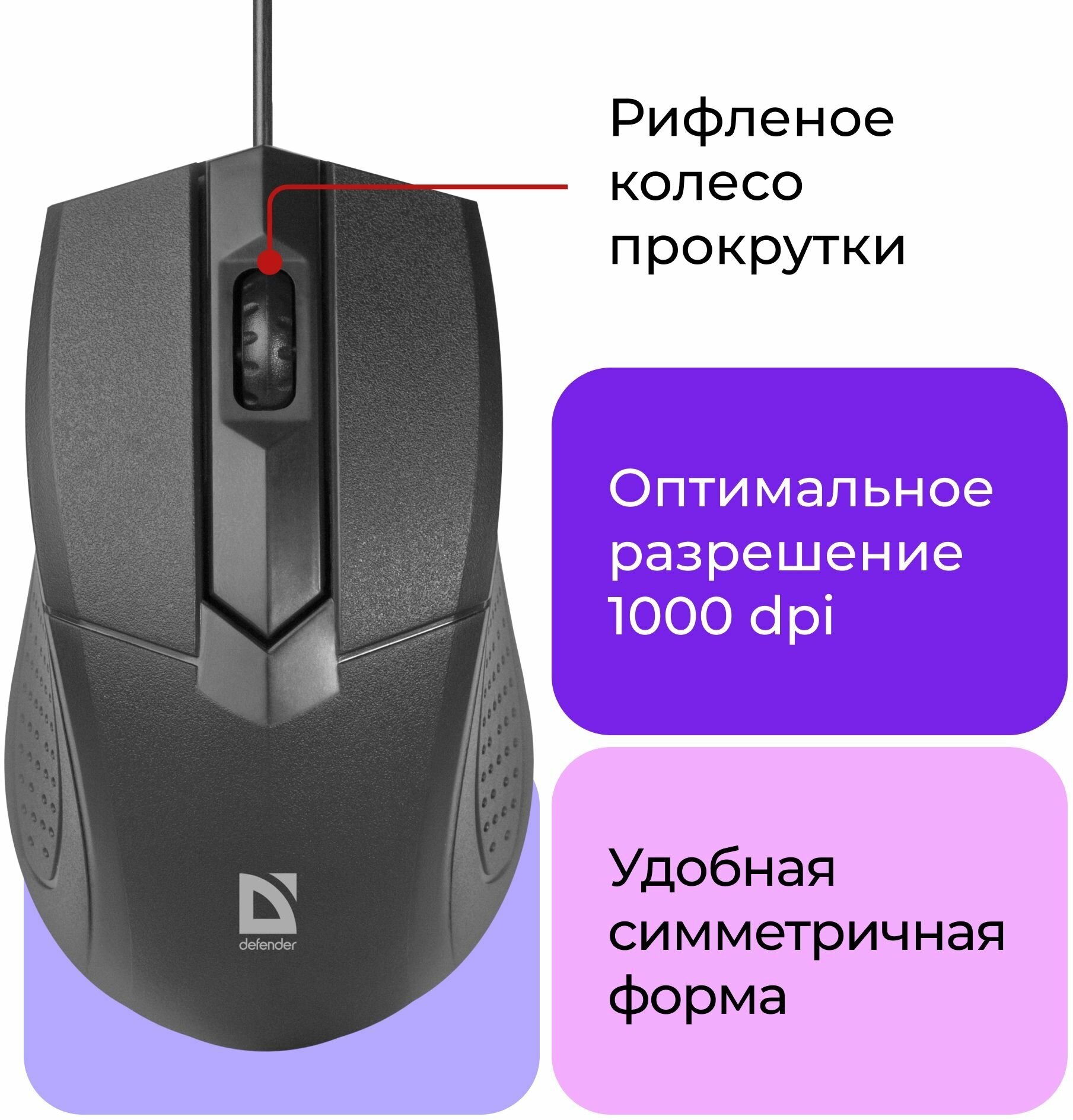 Клавиатура и мышь комплект USB проводной Defender Dakota,черный - фотография № 5