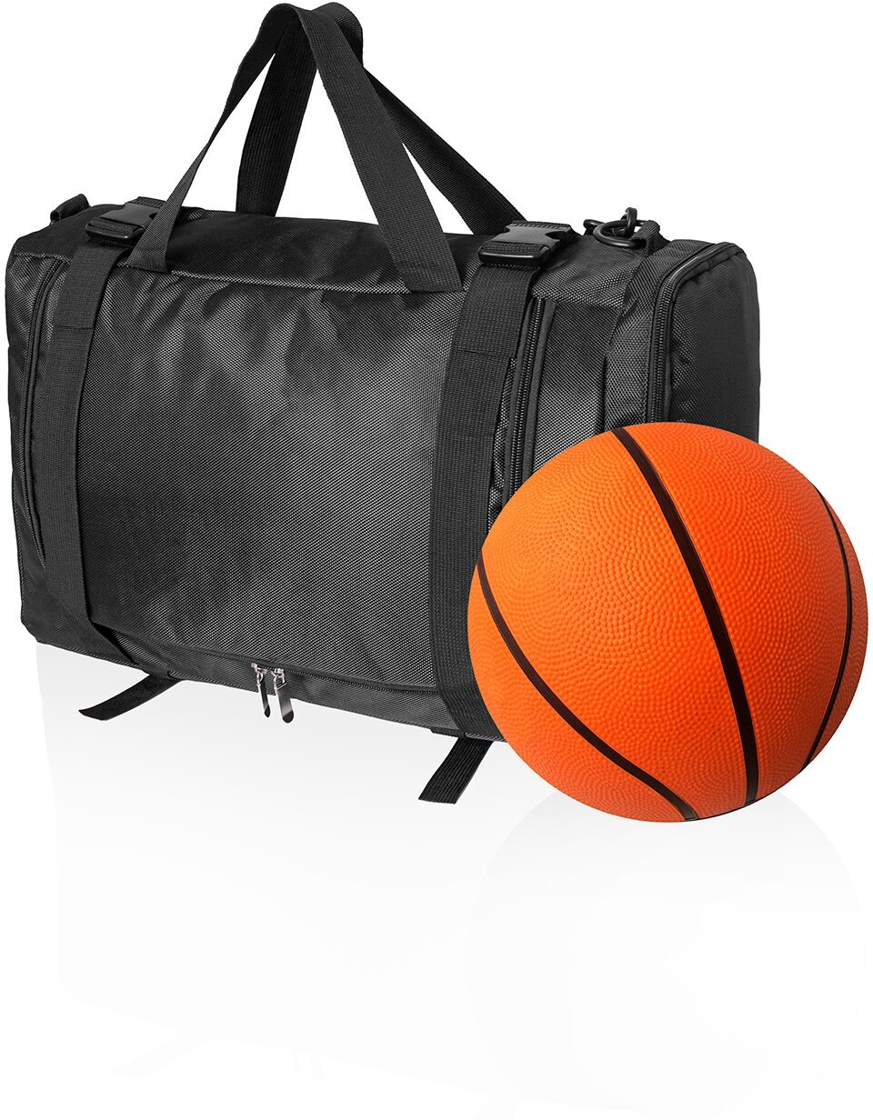 Рюкзак-спортивная сумка (22,5 л, черная) UrbanStorm трансформер большой размер для фитнеса, отдыха \ школьный для мальчиков, девочек - фотография № 17