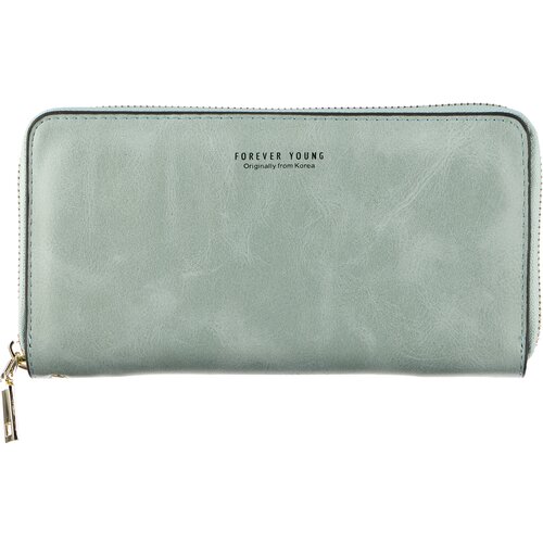 Кошелек женский стильный, портмоне, бумажник из искусственной кожи, экокожи, голубой