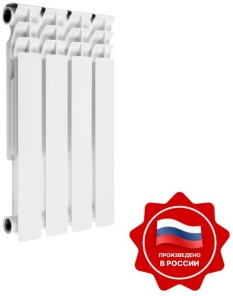 Радиатор биметаллический Oasis ЭКО, 500 х 80 мм, 4 секции 9897243