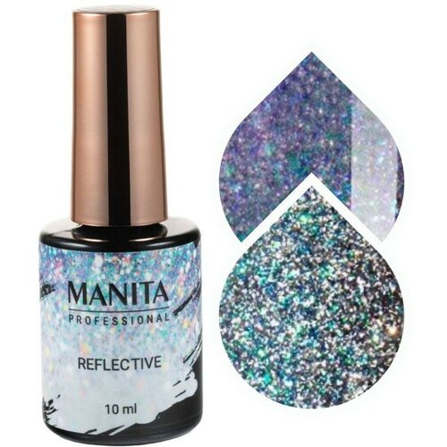 Manita Professional Гель-лак для ногтей светоотражающий с хлопьями юки / Multichrome Reflective №04, 10 мл
