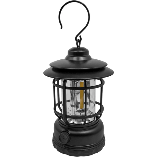 Лампа светильник со встроенным аккумулятором / фонарь кемпинговый походный переносной с регулировкой яркости (прмт-103280) чёрный