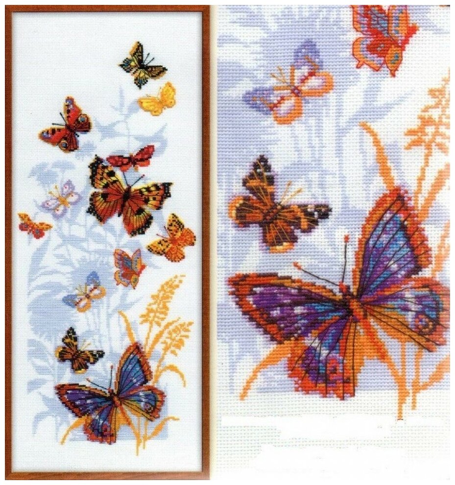 Набор для вышивания 0902-Риолис "Бабочки России" 22x50 см