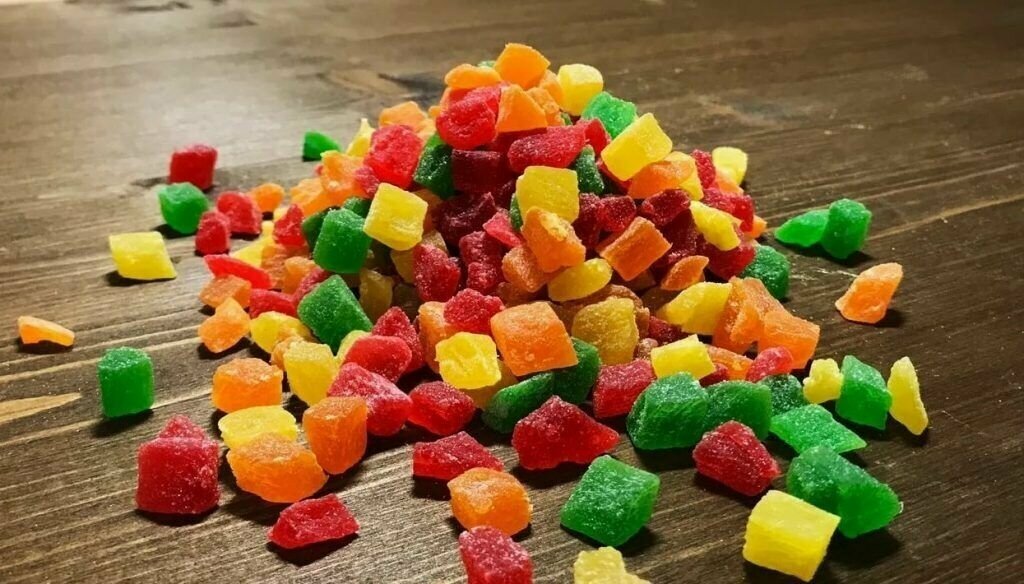 Ананас цукаты кубики цветные 1000г