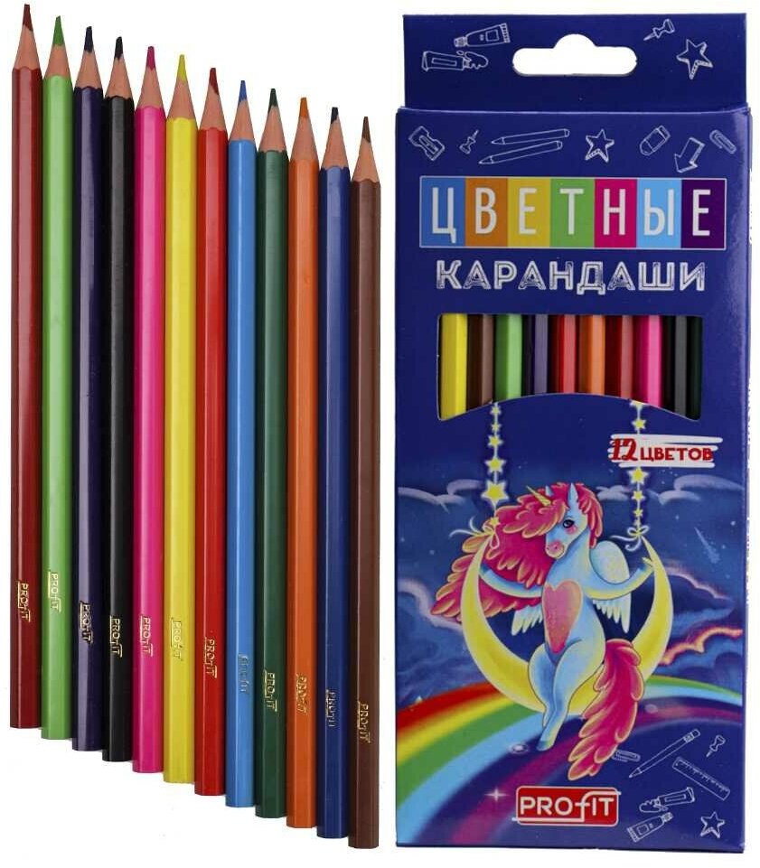 Цветные карандаши PROfit 12 цветов