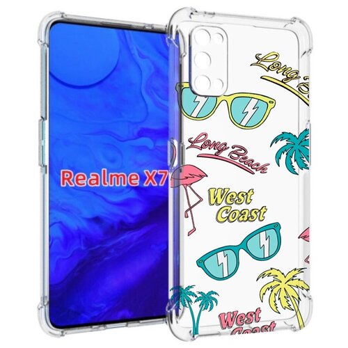 Чехол задняя-панель-накладка-бампер MyPads пляжные-декорации для Realme X7 чехол mypads пляжные декорации для xiaomi 12s ultra задняя панель накладка бампер