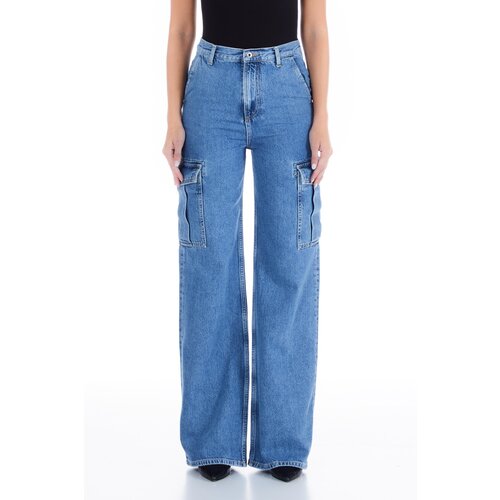 Джинсы клеш LIU JO, размер 31, голубой джинсы клеш guess полуприлегающие средняя посадка стрейч размер 31 голубой