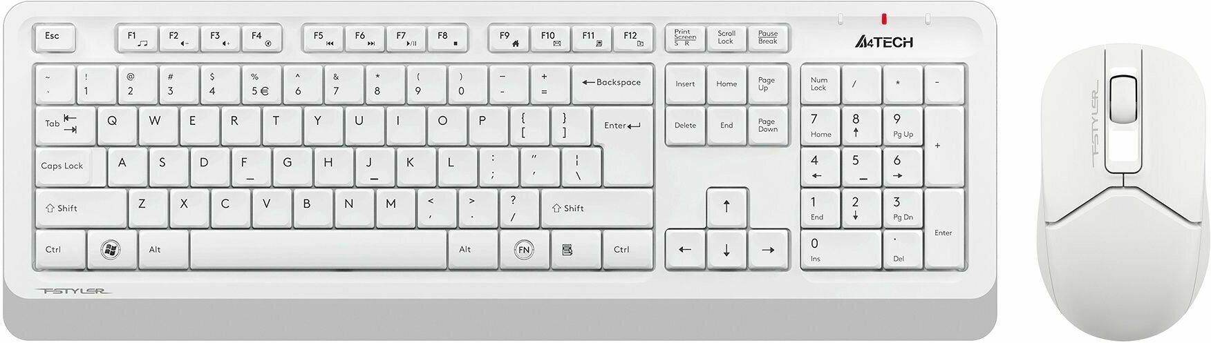 Комплект мыши и клавиатуры A4Tech Fstyler FG1012 белый
