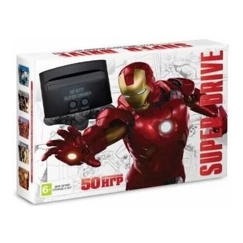 Игровая приставка Super Drive Iron Man (16 bit) +50 игр игровая приставка 16 bit super drive n f s 50 в 1 50 встроенных игр 2 геймпада оранжевая