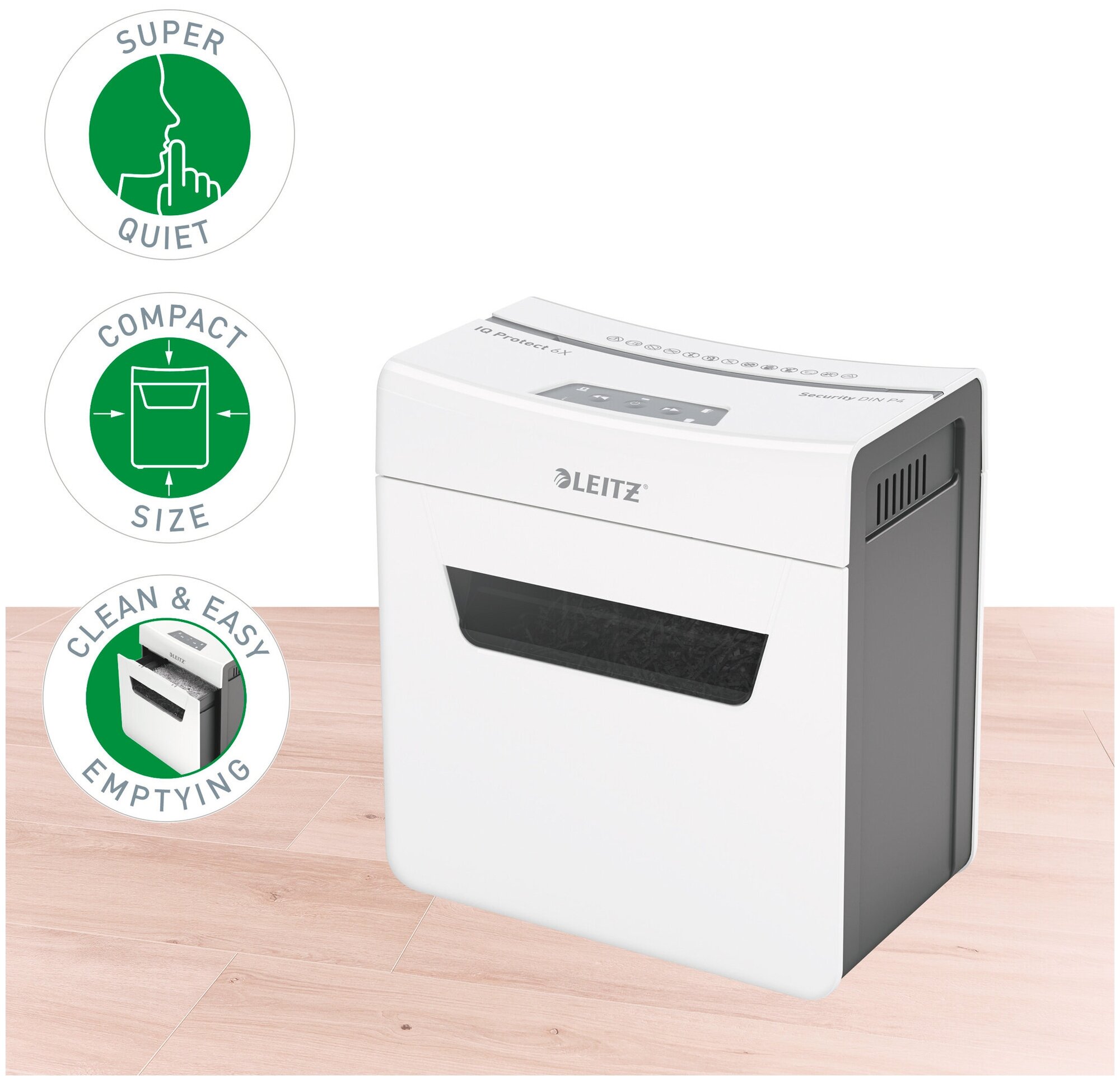 Уничтожитель бумаги (шредер) Leitz IQ Protect Premium 6X (80900000) — фото 2