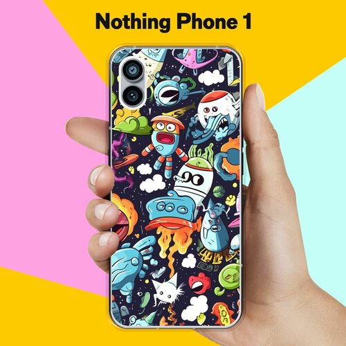 чехол для карт авокадо розовый фон с отверстием Силиконовый чехол на Nothing Phone 1 Пак / для Носинг Фон 1