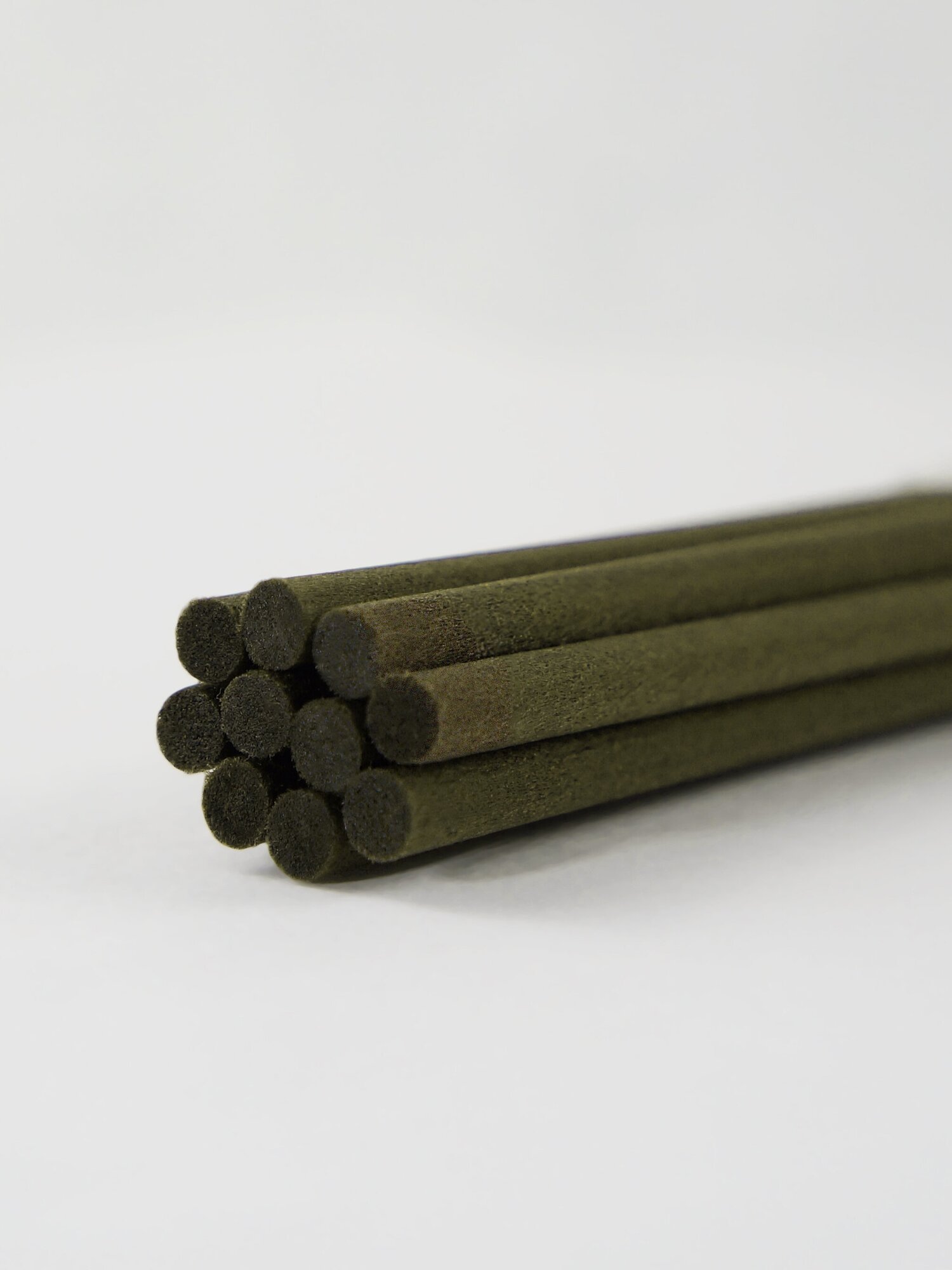 Фибровые палочки для ароматического диффузора темно-зеленые, 10 штук, 22 см/5 мм