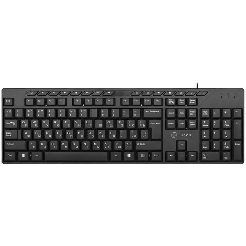 Клавиатура Оклик 125M черный USB Multimedia 80500₽