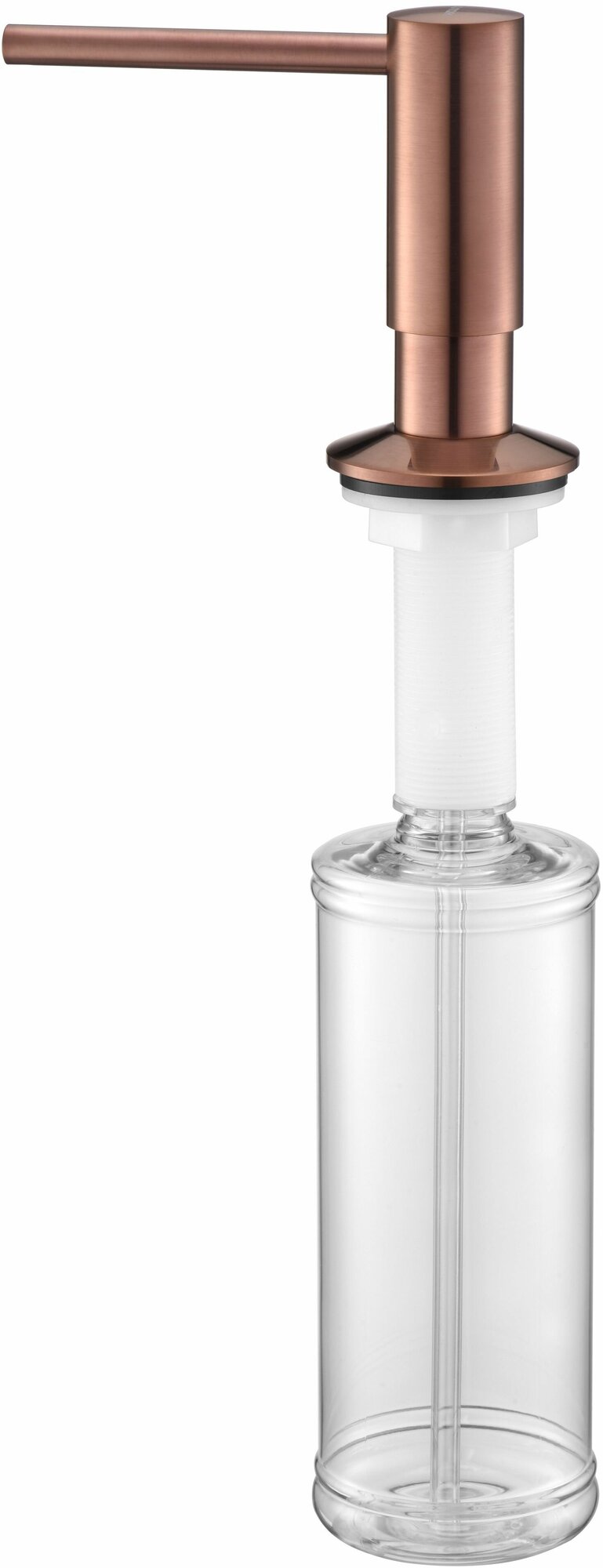 Дозатор для жидкого мыла / диспенсер для моющего средства Paulmark DECUS, 350 мл, латунь / пластик, встраиваемый, для кухни / ванны, брашированная медь, D004-BC
