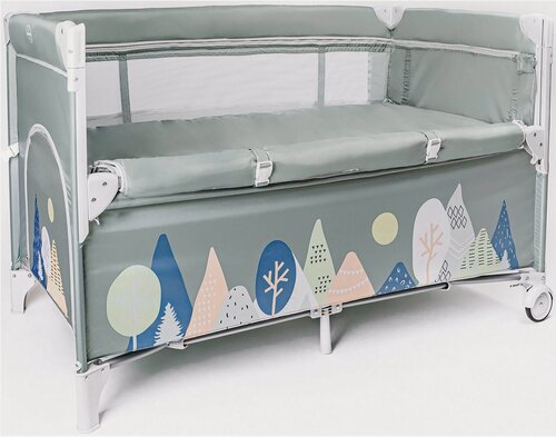 Изображение товара Кровать-манеж Amarobaby TRANSFORM (Mountains), зеленый (AMARO-26TrM/13)