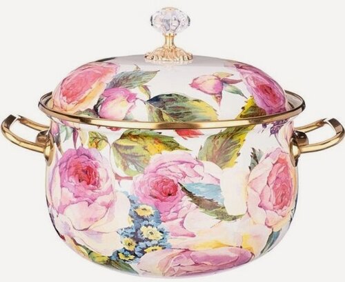 Изображение товара Кастрюля Agness эмалированная с крышкой, серия винтаж, 3,8л, диаметр=20см