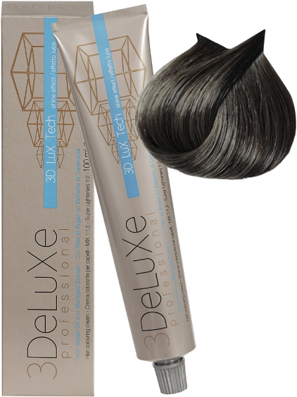 3Deluxe крем-краска для волос 3D Lux Tech, 6.11 насыщенный темный блондин пепельный, 100 мл