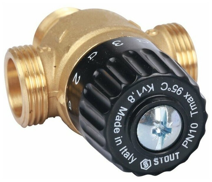 SVM-0125-186520 STOUT Термостатический смесительный клапан для систем отопления и ГВС 3/4" НР 30-65°С KV 1,8 - фотография № 5