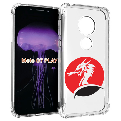 Чехол MyPads дракон-рисунок для Motorola Moto G7 Play задняя-панель-накладка-бампер