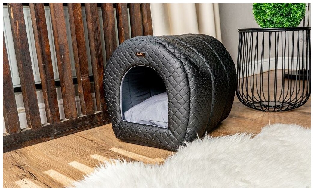 Лежак-домик для собак AntePrima "Gilles", черный, 40х40х45см (Италия) - фотография № 7