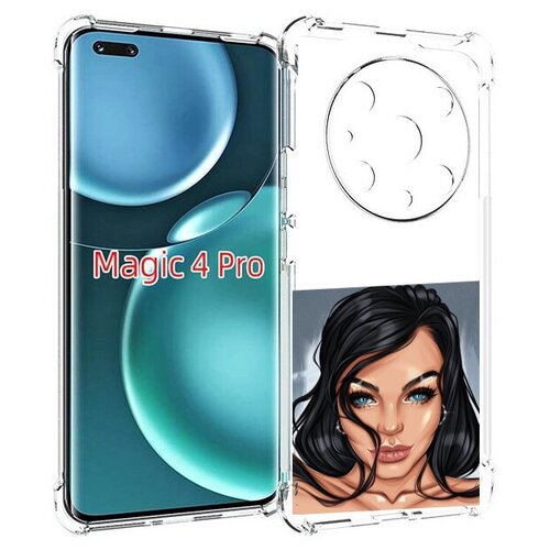 Чехол MyPads голубые-глаза-у-брюнетки женский для Honor Magic4 Pro / Magic4 Ultimate задняя-панель-накладка-бампер