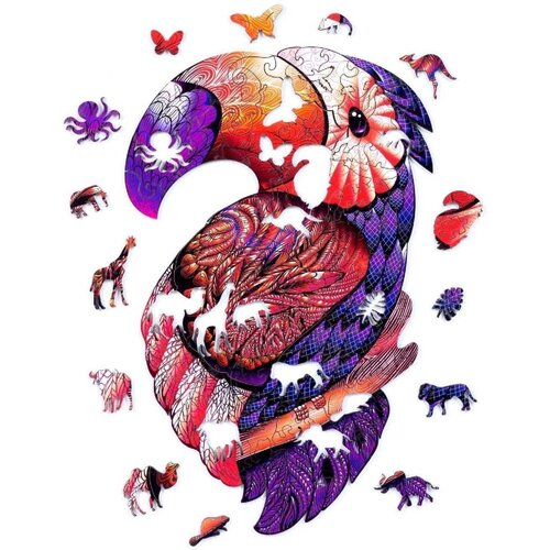 Деревянный пазл Радужный тукан (M/148) (Chapa), деталей 148, размер 27х40 см