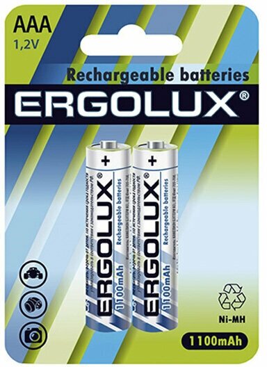 Аккумулятор AAA - Ergolux AAA-1100mAh Ni-Mh BL-2 NHAAA1100BL2 (2 штуки)