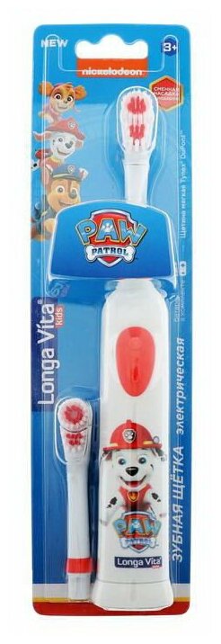 Электрическая зубная щетка Longa Vita Paw Patrol детская, ротационная 2 насадки от 3-х лет КАВ-3-НТМ — фото 2