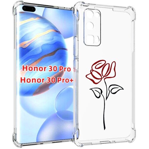 Чехол задняя-панель-накладка-бампер MyPads цветок в одну линию для Huawei Honor 30 Pro/Honor 30 Pro plus + (EBG-AN10) противоударный чехол mypads цветок в одну линию для honor play 30 plus задняя панель накладка бампер