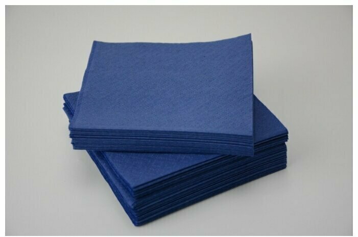 Салфетки бумажные ZELPAPER 24х24 синие, однослойные, 400 шт, 100% целлюлоза - фотография № 2